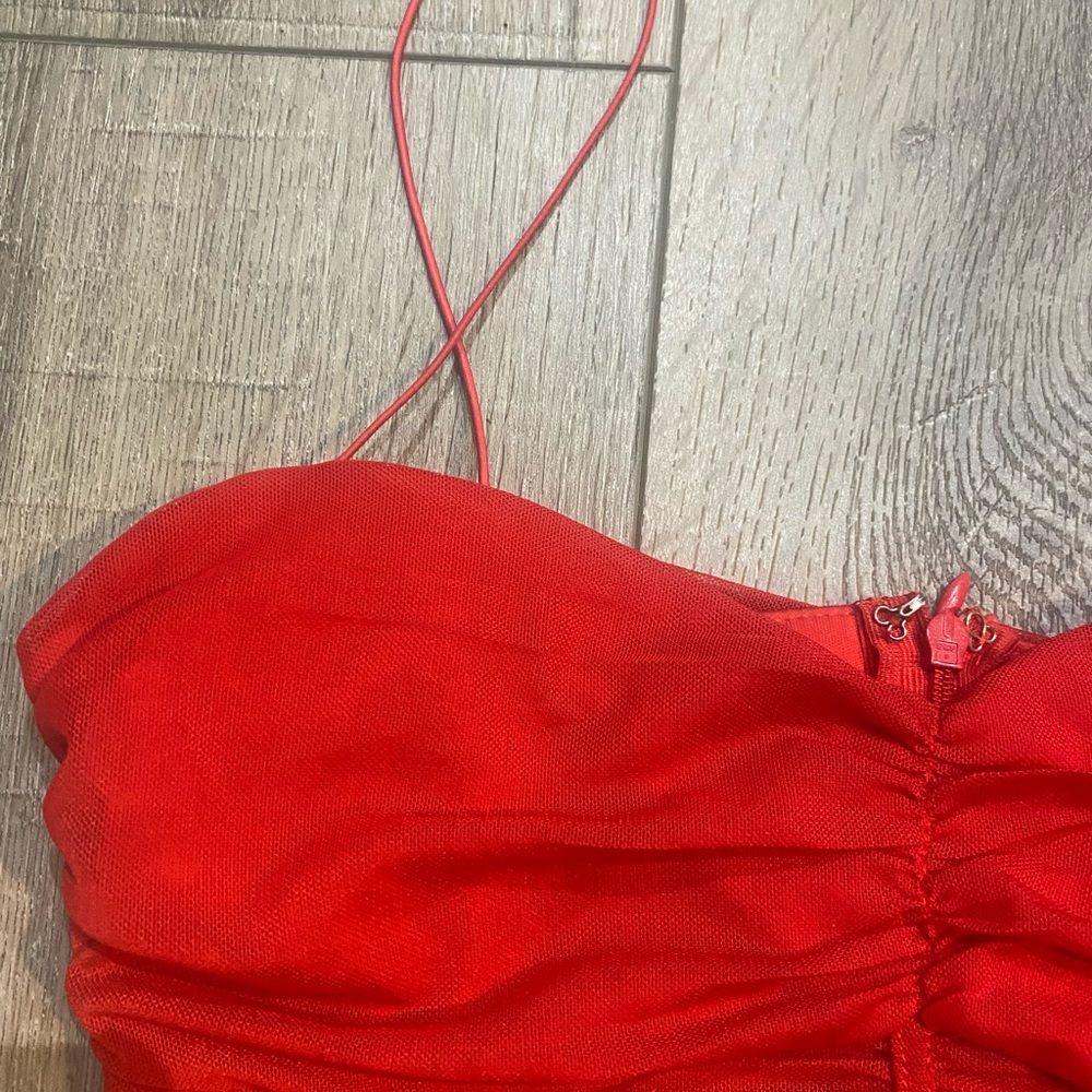 Superdown Red Ruched Bodycon Dress - Picture 3 of 7